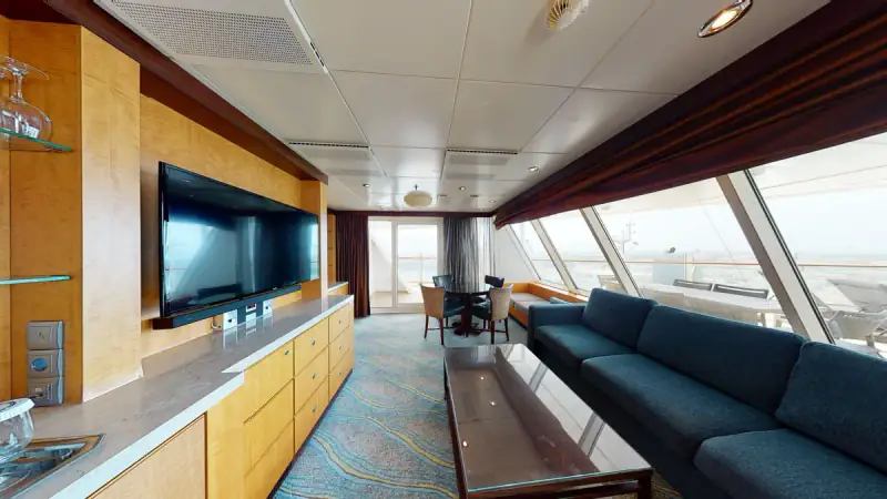 AquaTheater Suite with Large Balcony 2 Bedrooms, official Royal Caribbean category example