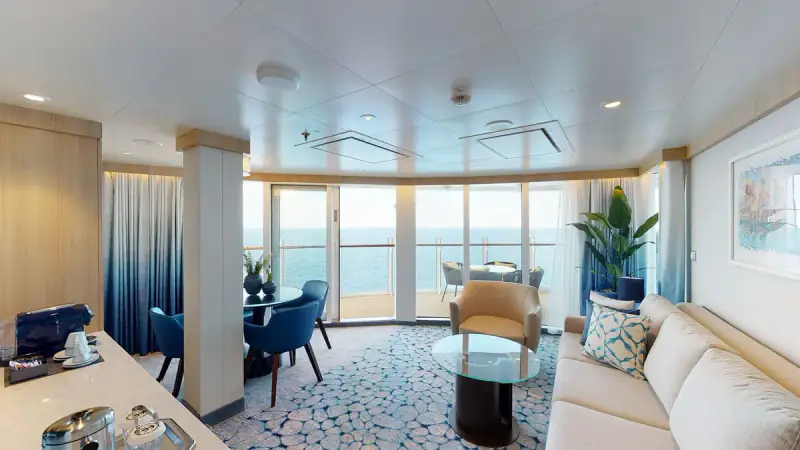 AquaTheater Suite with Large Balcony 2 Bedrooms, official Royal Caribbean category example