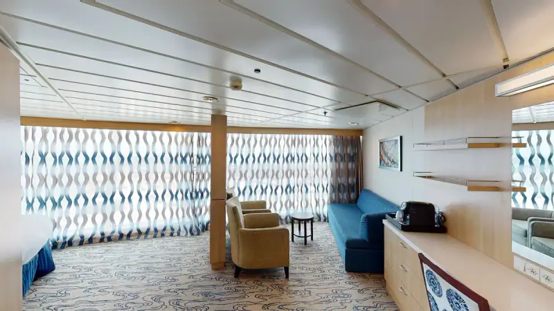 Ocean View Panoramic Suite (No Balcony), official Royal Caribbean category example
