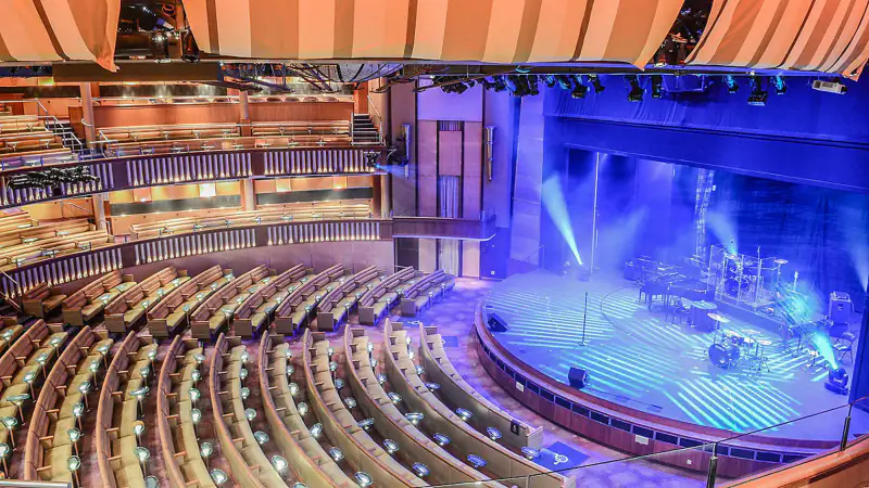 Main Theatre stage and seating aboard Celebrity Constellation