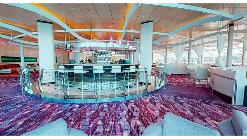 Sky Observation Lounge with panoramic windows aboard Celebrity Eclipse