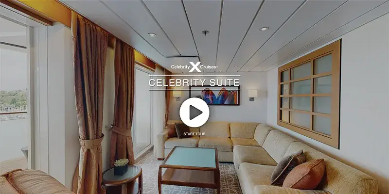 Celebrity Equinox Celebrity Suite living room-tour still
