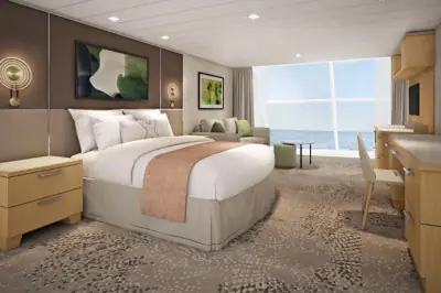 Renewed Panoramic Ocean View Suite with king bed and floor-to-ceiling windows