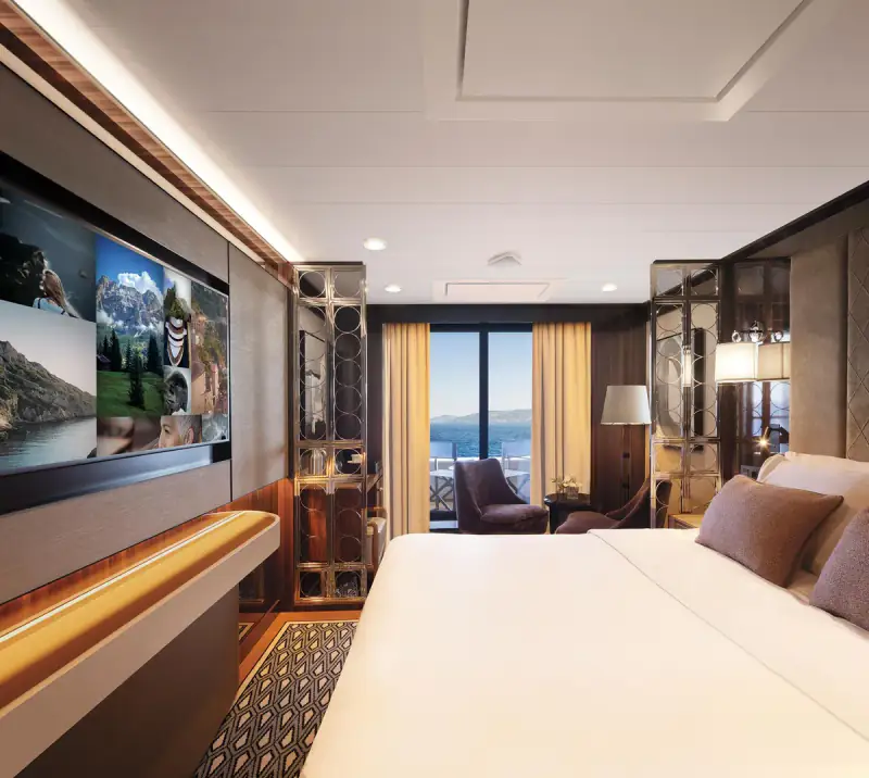 World Navigator Veranda Suite bedroom and sitting area