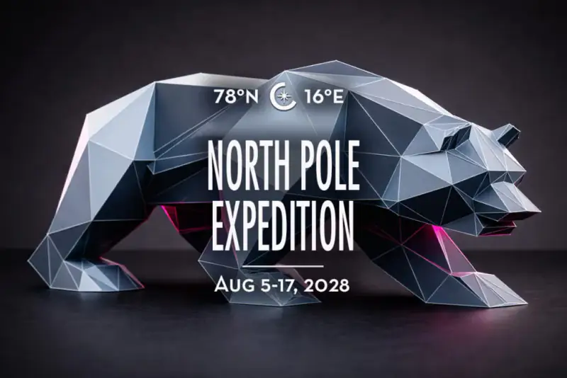 An icebreaker illustration appears in a North Pole Expedition graphic.