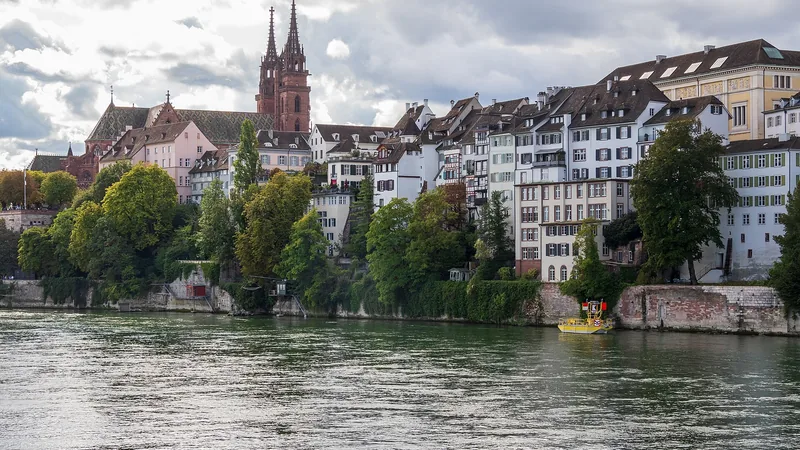 Basel's Old Town and Minster seen across the Rhine