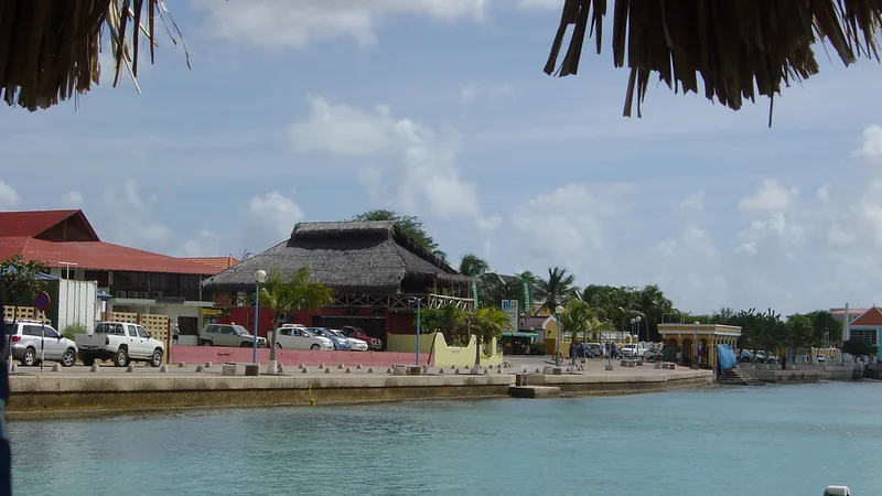 Kralendijk waterfront, boats, and bright Caribbean water