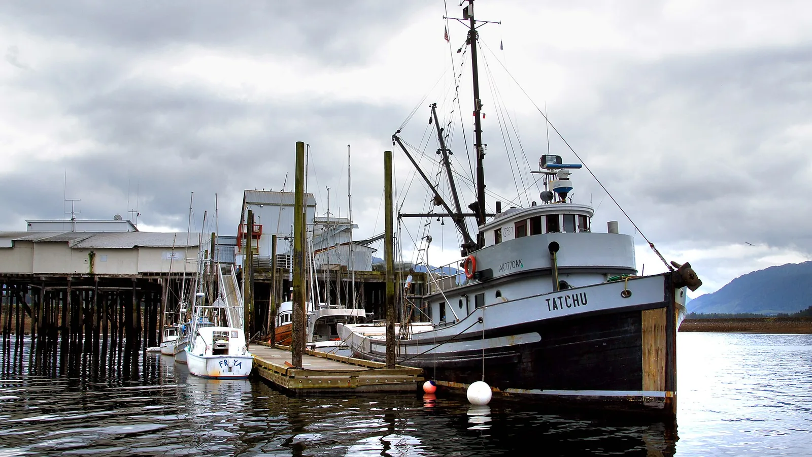 Icy Strait Point waterfront and historic cannery buildings near Hoonah