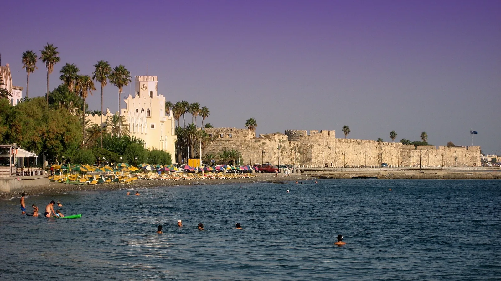 Neratzia Castle beside the blue harbor of Kos Town
