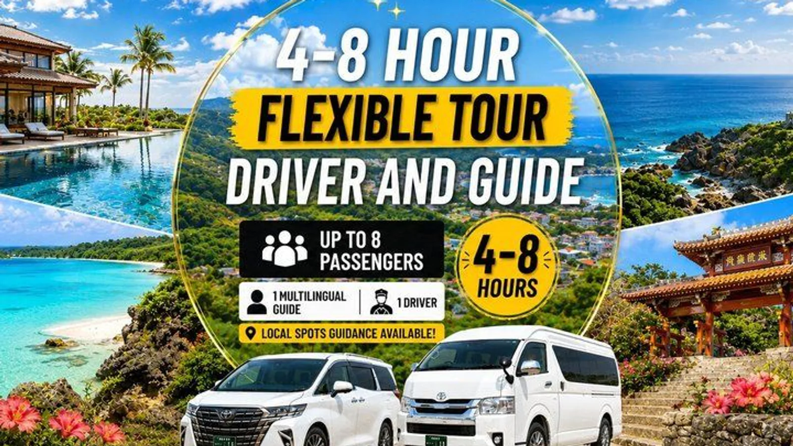 Okinawa Flexible Tour—Driver and Guide Included 1–8 Guests(4-8H) excursion